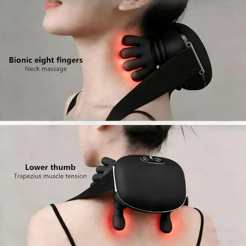 Wireless Shiatsu Kneading Massager with Heat | Rechargeable Neck, Shoulder & Back Massager for Muscle Relief