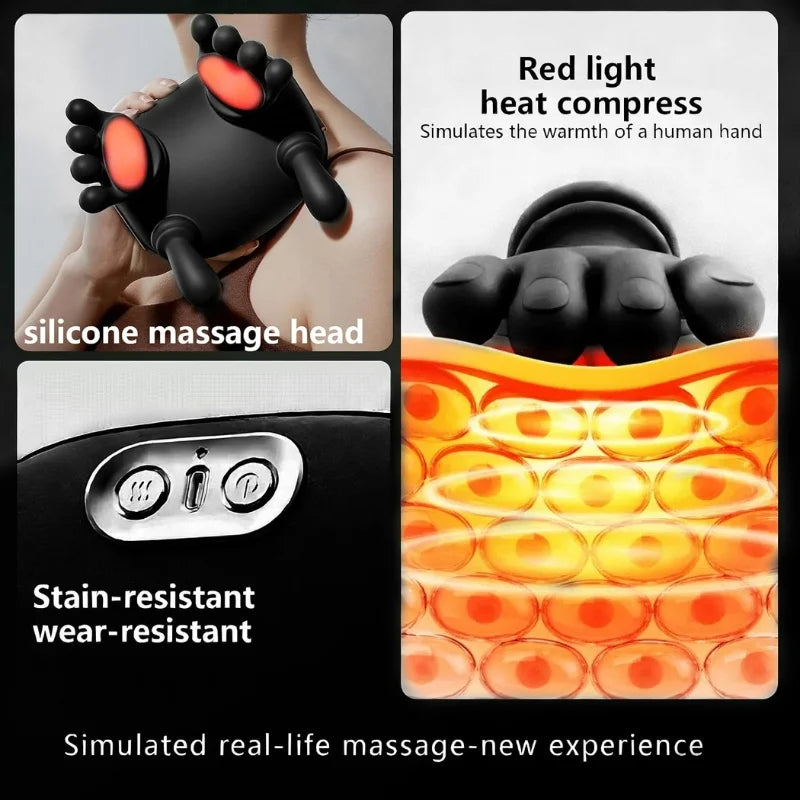 Wireless Shiatsu Kneading Massager with Heat | Rechargeable Neck, Shoulder & Back Massager for Muscle Relief